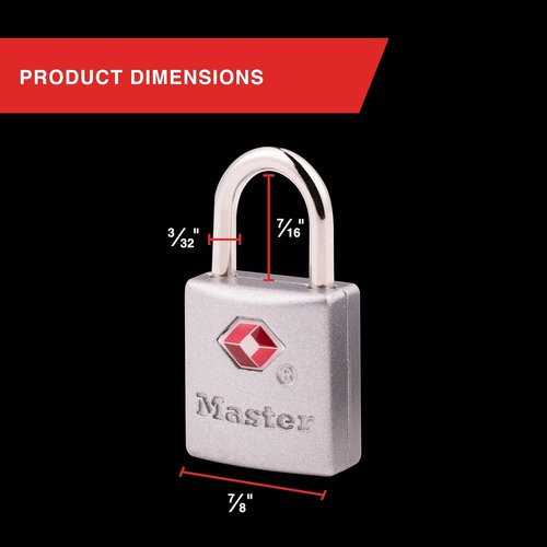 Master Lock TSA Approved Brass Locks - Keyed Padlock for Luggage & Backpacks | 4 Pack, 4683Q
