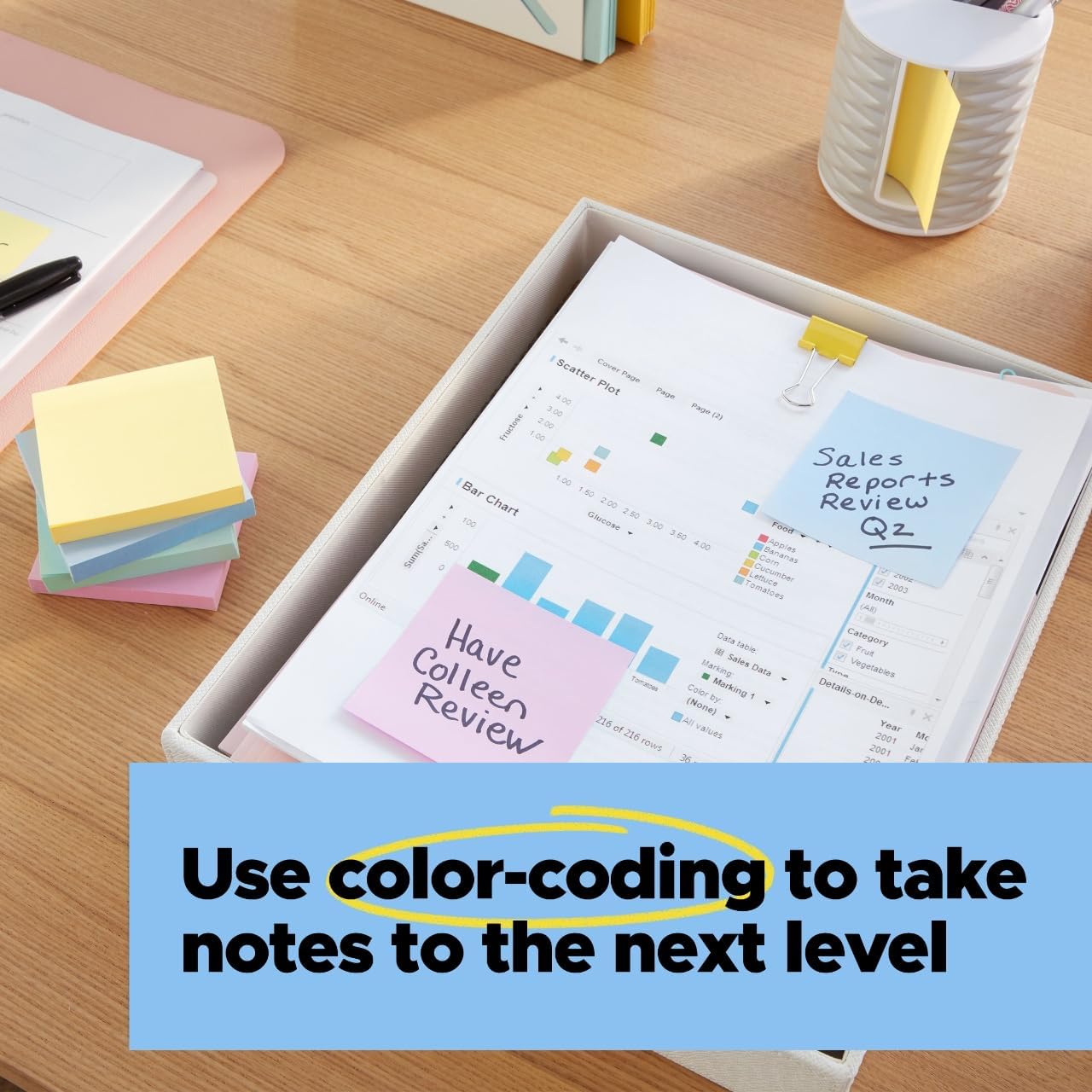 Post-it Super Sticky Notes | 100% Recycled Paper | 3 in. x 3 in. | 5 Pads in Wanderlust Pastels