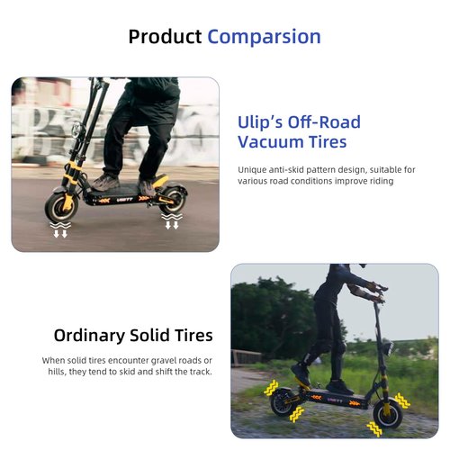 ulip 2 PCS 100/65-6.5 Off-Road Vacuum Tire for VSETT 11+ Zero 11X Dualtron for 11 Inch Electric Scooter Tubeless Wider and Thicker Tires Non-Slip Spare Wheels for Scooter