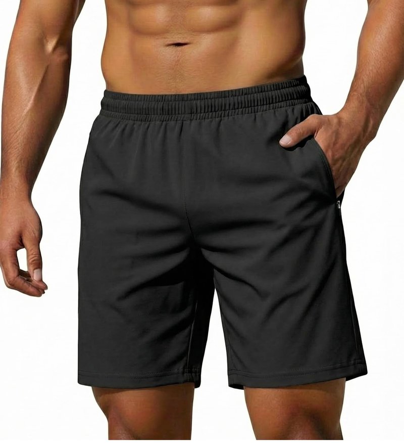 Sailwind Men’s Athletic Running Shorts 7" Quick Dry Lightweight Workout Gym Shorts with Zipper Pockets for Basketball Hiking Black