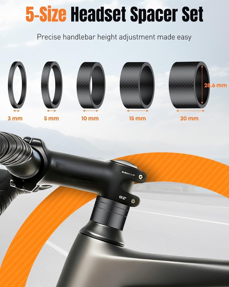 Pawfly Bike Headset Press Tool, Bicycle Headset Bearing Press-in Tool, Bike Headset Cup and Bottom Bracket Press Install Tool for Most BBS, with 1-1/8 Inch Carbon Fiber Headset Spacers