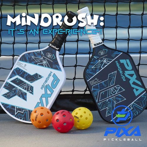 Mindrush T300 Carbon Fiber Pickleball Paddle – Grit-Textured Surface for Spin & Control, 16mm Polypropylene Honeycomb Core, Tennis-Length Handle, Lightweight, USAPA Approved – PIXA Pickleball