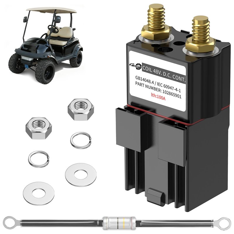 Club Car Solenoid 48 Volt, Golf Cart 48 Volt Soleniod with Resistance Suitable for Club Car New Models DS/Precedent and 2018-Up Tempo Golf Carts, Replace OEM#: 102865901, 1014947