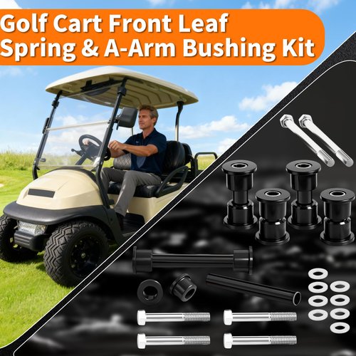 Club Car Precedent Front Bushing Kit With Screws, Golf Cart Front Lower Spring &Upper A Arm Polyurethane Bushings and Sleeves for 2004-Up Club Car Precedent, Tempo & Onward 2017-Up， OEM # 102956201