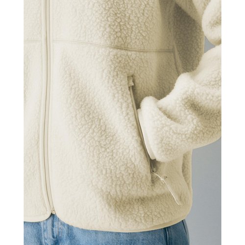 Hixiaohe Womens Fuzzy Fleece Jacket Fall Winter Warm Long Sleeve Sherpa Coats Casual Full Zip Up Outerwear with Pockets(Beige,M)