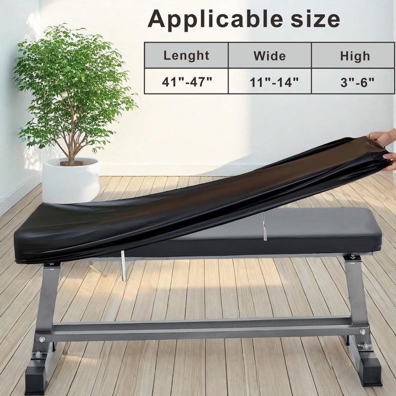 VeyoStories Weight Bench Cover, Workout Bench Cover, PU Leather with Plush Lining, Dustproof, Wtaerproof, Anti-Slip.Protection for Adjustable Flat Weight Exercise Fitness Gym Bench.(Cover only)