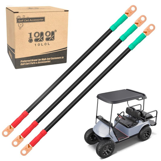 10L0L Battery Cable for EZGO RXV & Club Car Precedent 48V Golf Cart (4x12V Batteries), 16 Inch 3 PCS (25 mm²)