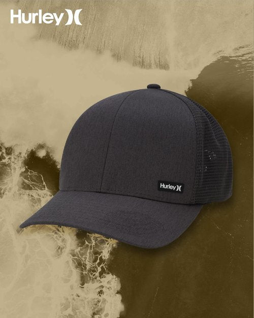 Hurley Mens Trucker Hat - Moisture Wicking Curved Bill Trucker Hats for Men, Size One Size, Dark Smoke Grey
