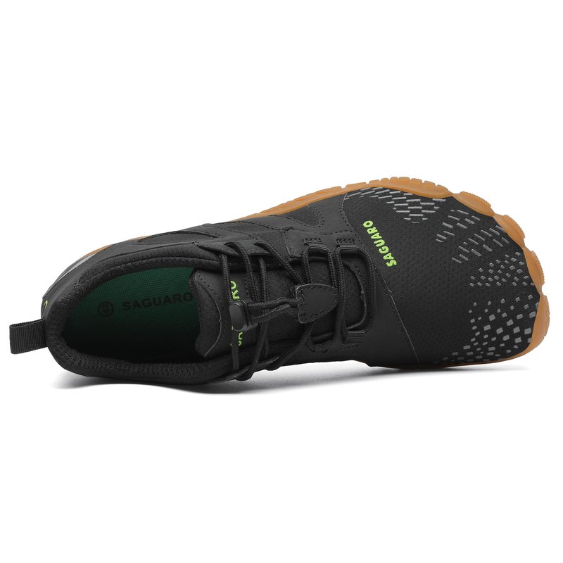 SAGUARO Barefoot Shoes for Men – Wide Toe Box Zero Drop Minimalist Shoes Trail Runner Sneakers Black Size 10.5
