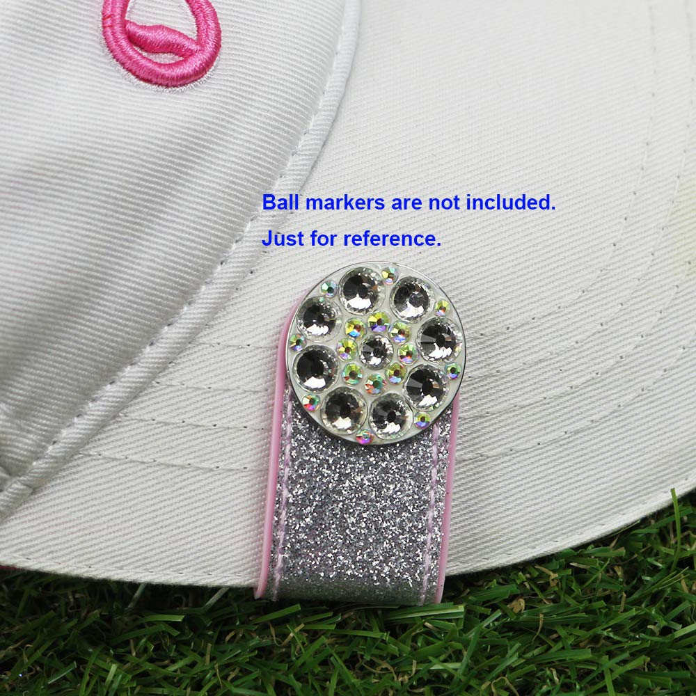 GOLTERS Glitering PVC Golf Hat Clip 2 PCS for Women Golfer