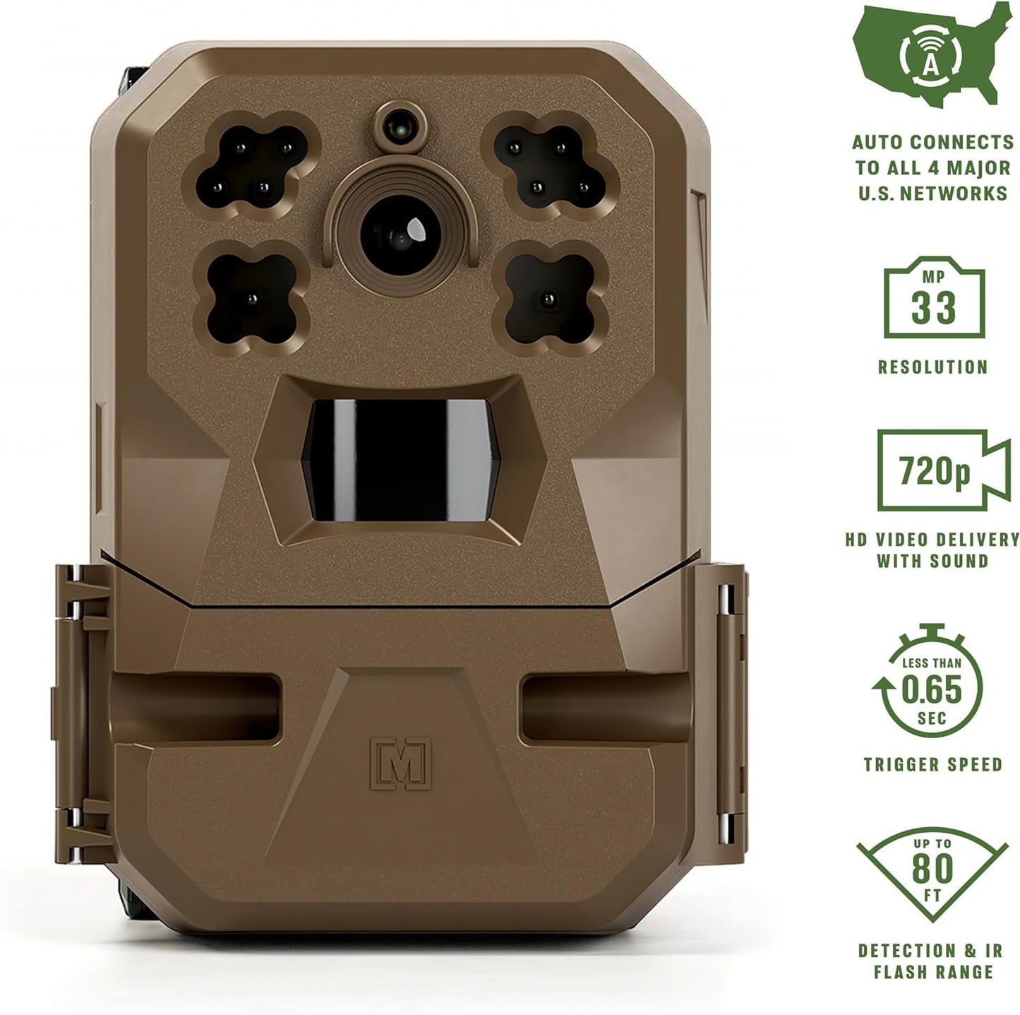 Moultrie Edge Cellular Trail Camera with Rechargeable Lithium-Ion Battery - Auto Connect - Nationwide Coverage - 720p Video with Audio, Cloud Storage, Extended Runtime, Weatherproof