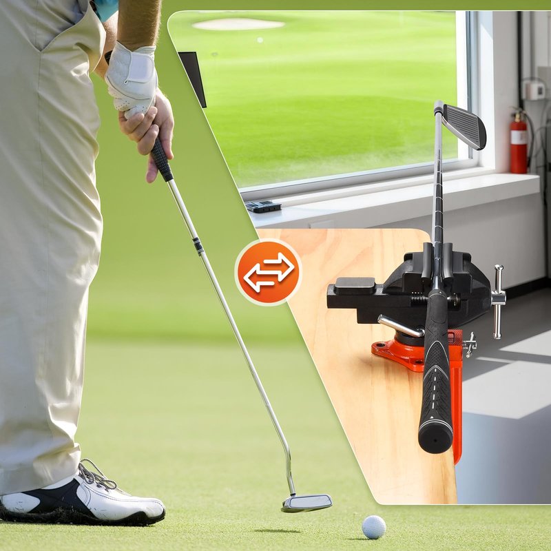 AugFir 2-in-1 Golf Grip Kit for Regripping Golf Clubs, Portable Golf Club Regripping Kit with Golf Grip Solvent, Quick Adjustment Table Vise Rubber Clamp for Golf Grip Removal Tool