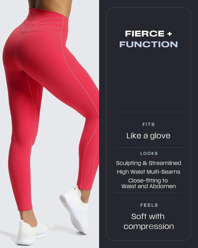 Aoxjox High Waisted Workout Leggings for Women Trinity Yoga Pants 26.5" (Love Potion, Small)