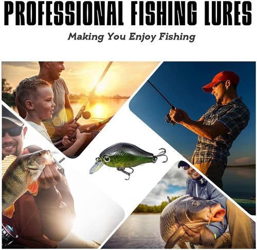 Fishing Lures Tackle Kit - Freshwater Bait Set with Crankbaits, Jigs, and Spoons for Bass, Trout & Salmon