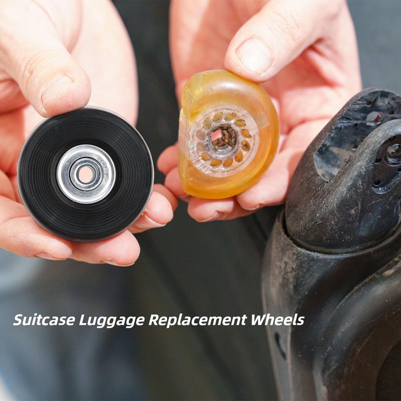 ZOOFOX Set of 8 Luggage Suitcase Replacement Wheels, 50 x 18mm Caster Wheels Bearings Repair Kits, Shelf Replacement Wheels for Luggage