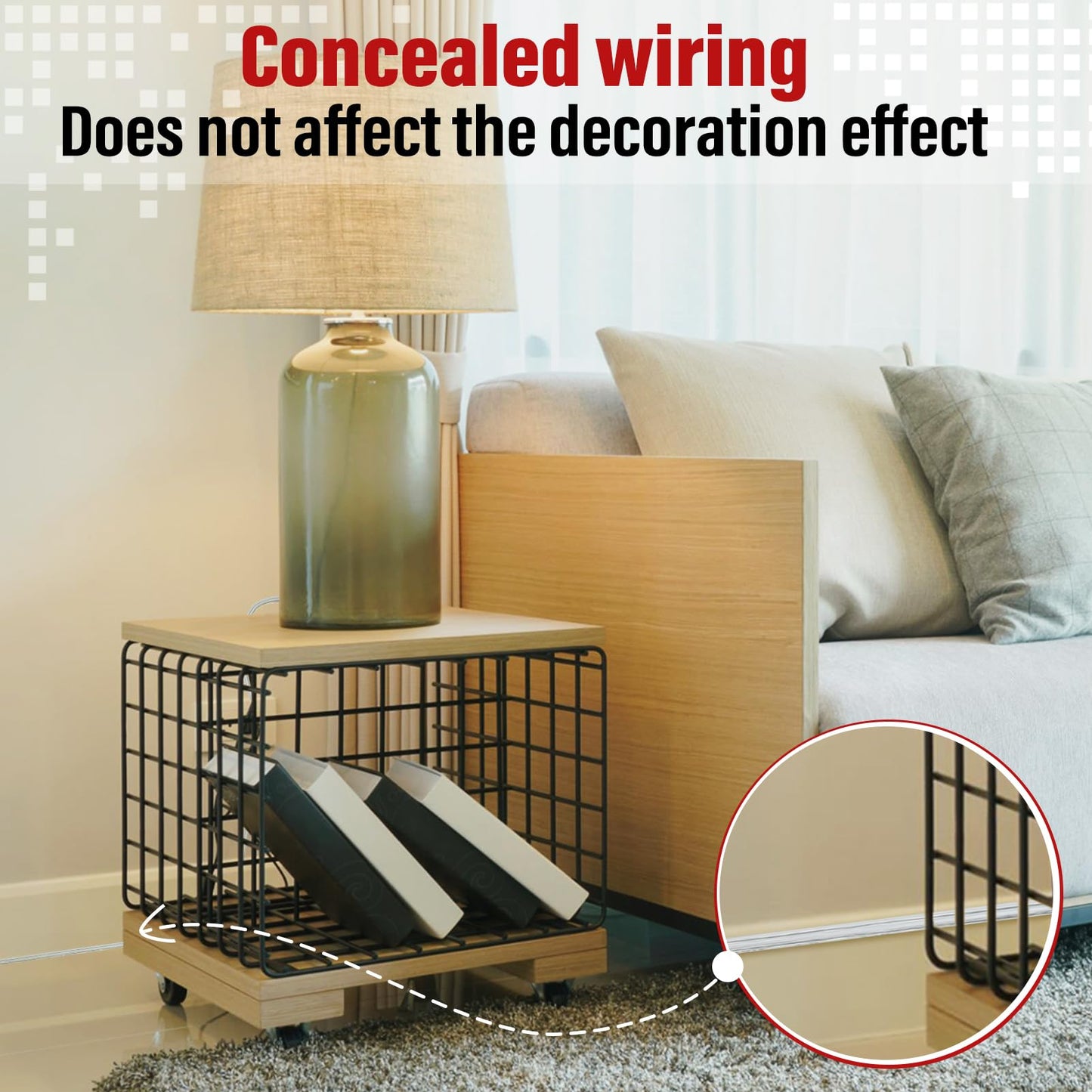 Clear Extension Cord - 6 FT Male to Female Invisible Indoor 2 Prong Power Cable, Thin for Christmas Tree Lighting, UL-Certified, 2 x 18 AWG 250V 6A