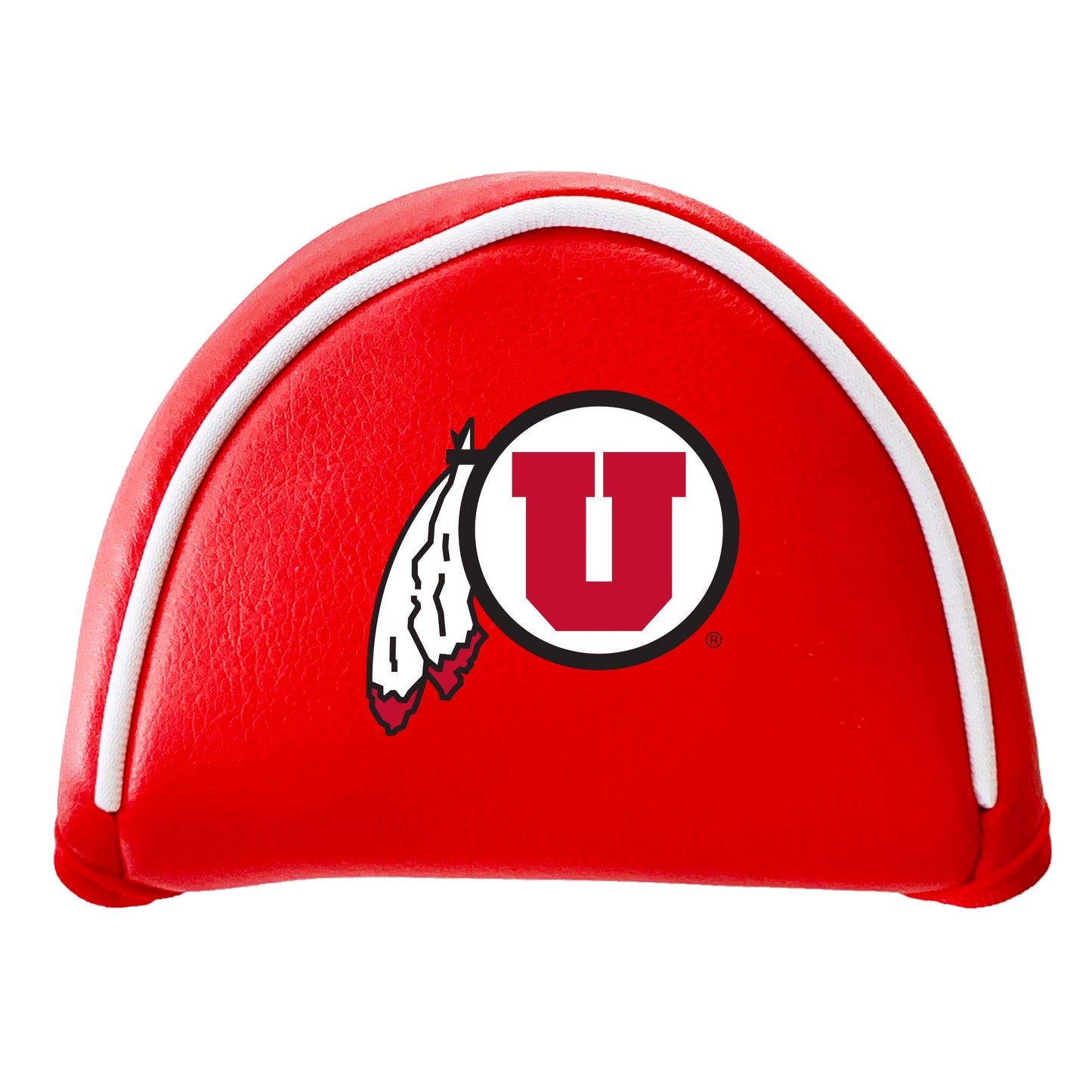 Team Golf NCAA Utah Putter Cover - Mallet (Color) - Printed, Fits Most Mallet Putters, Easily Slips on and Secures With Velcro Closure