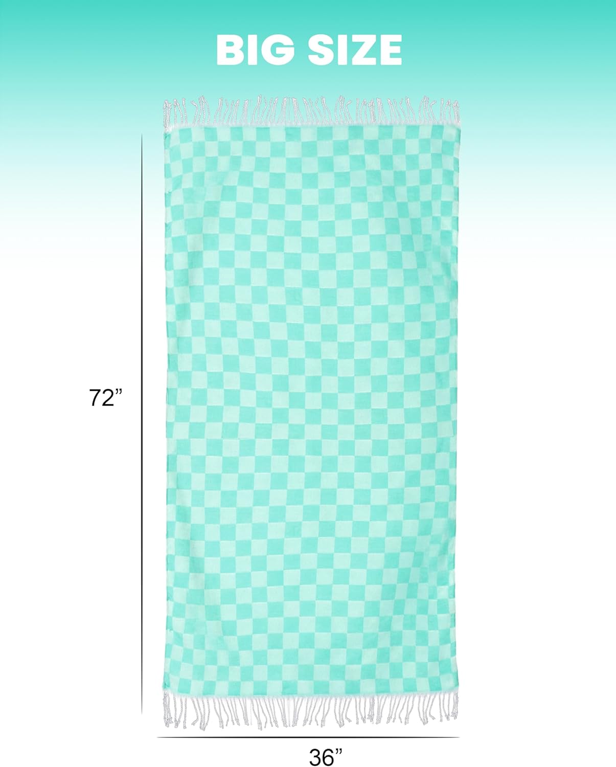 Turkish Checkered Plaid Beach Towel - Oversized, Quick-Dry, Sand-Free Travel Essential
