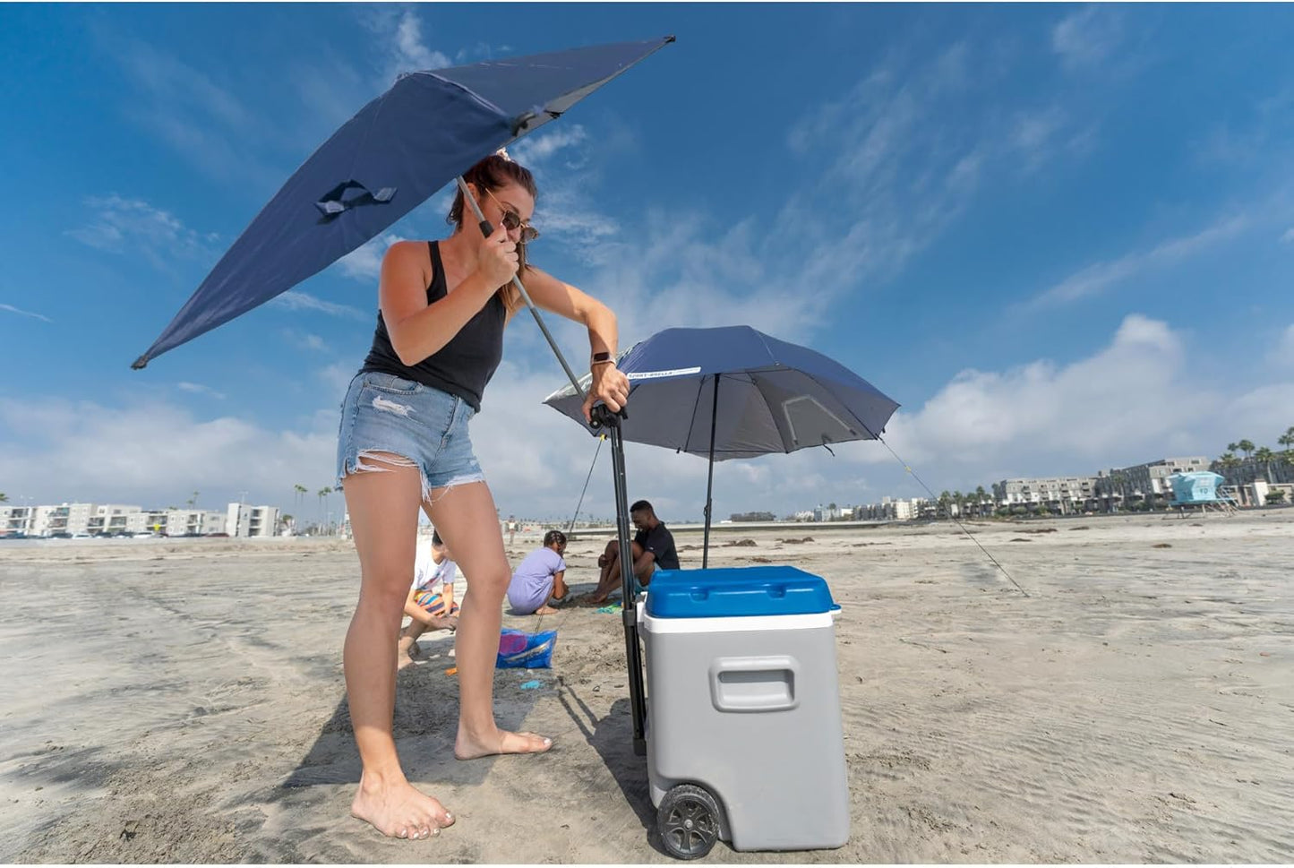 Sport-Brella Outdoor Umbrella - One-Touch Sun & Rain Protection | 54-Inch Diameter, SPF 50+ UV Block