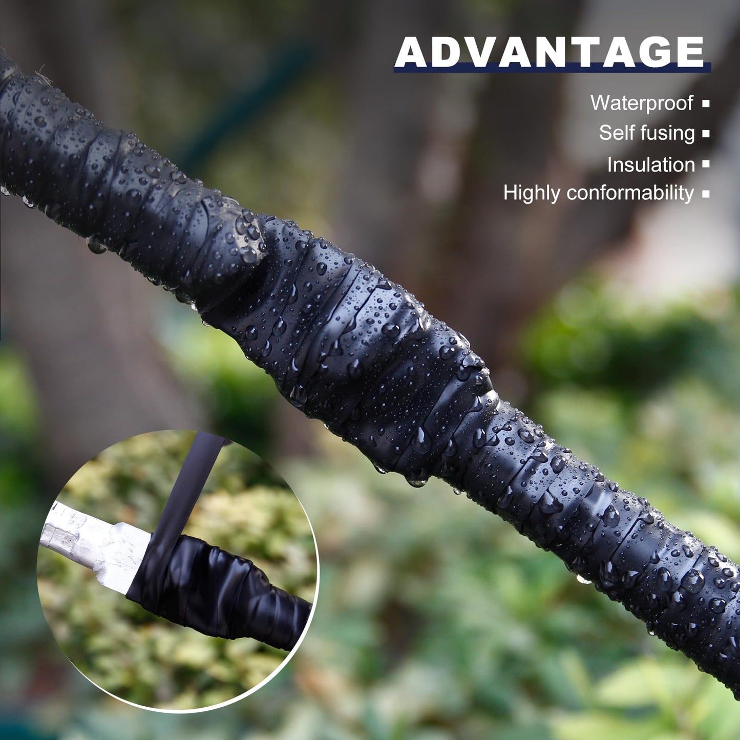 Maxwel Manufacturing Self Amalgamating Rubber Splicing Tape - 3/4 Inch 10 Yards General Purpose Waterproof High Voltage Self Fusing Electrical Insulating Tape