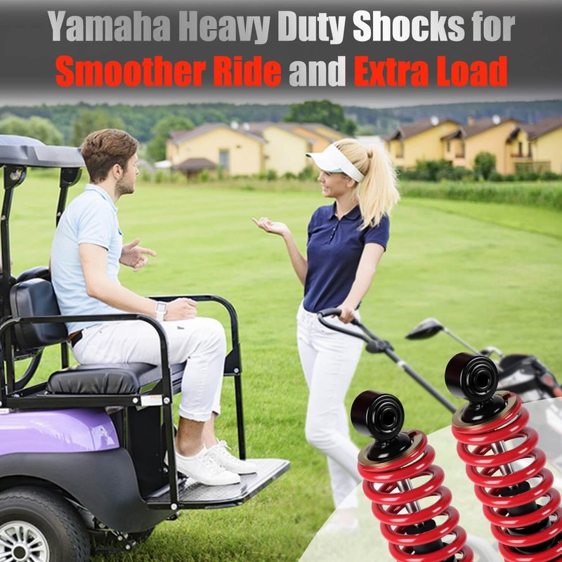 Yamaha Golf Cart Shocks Rear Heavy Duty Absorber with Springs for Yamaha Gas and Electric G29 Drive, G22, G20, G19, G16 and G14 Golf Cart Models OEM JN4-F2210-00-00, JN3-F2210-00 (Red)