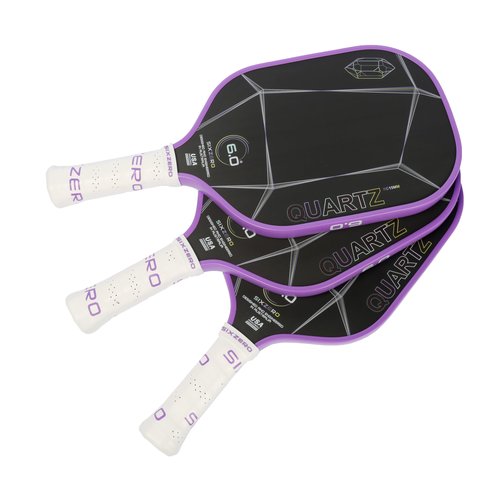 Six Zero Quartz Pickleball Paddle - Affordable, Premium Construction, Raw Carbon (Amethyst)