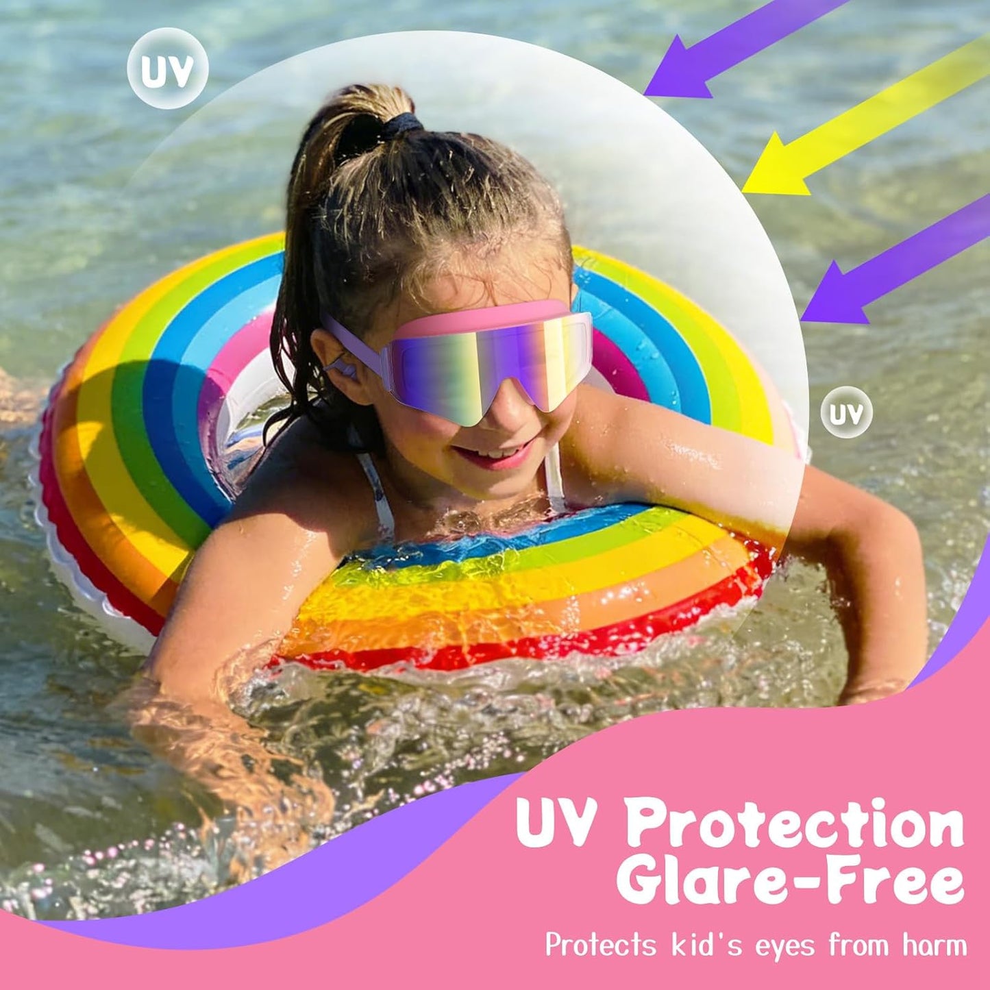 Skiennix Kids Swim Goggles - Anti-Fog UV Protection for Ages 3-15 | 2-Pack for Boys & Girls