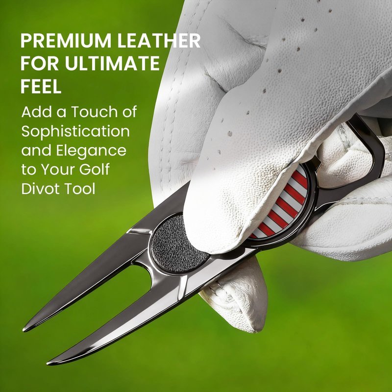 Amy Sport Premium Golf Divot Repair Tool Ball Markers with Belt Clip Value 3 Pack, 7-in-1 Tools Leather Grip Club Holder, Bottle Opener, Club Groove Cleaner, Putting Alignment Guide (Dark Gray-3 Pack)