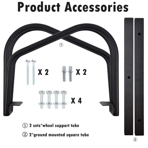 WALMANN 2 Bikes Floor Bike Stand, Bike Parking Rack Garage Bike Storage Stand Indoor/Outdoor 22-28" Wheel Stand, Max. Tire Width 2.1"