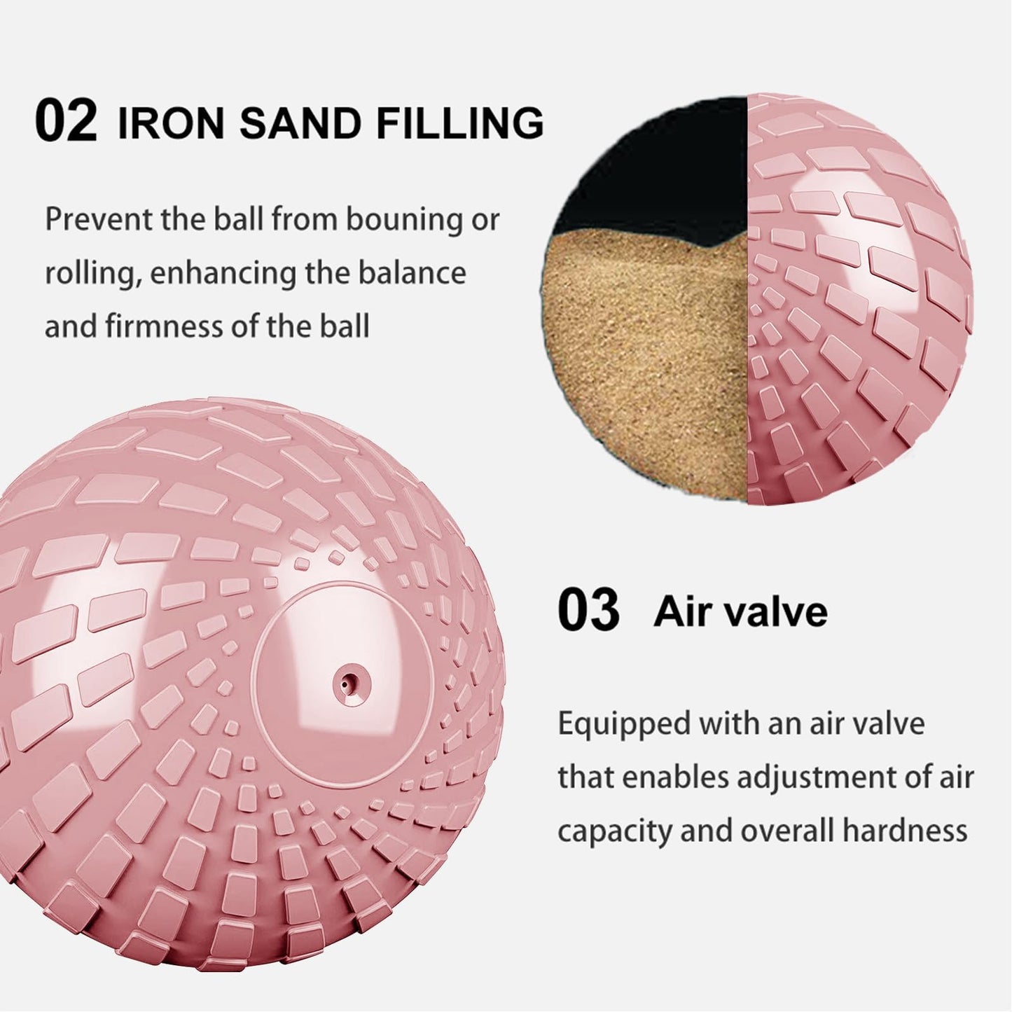 STRPRETTY BASIC Medicine Ball 10 lbs Slam Ball Weighted Balls for Exercise Strength and Crossfit Workout (Dynamic Pink)