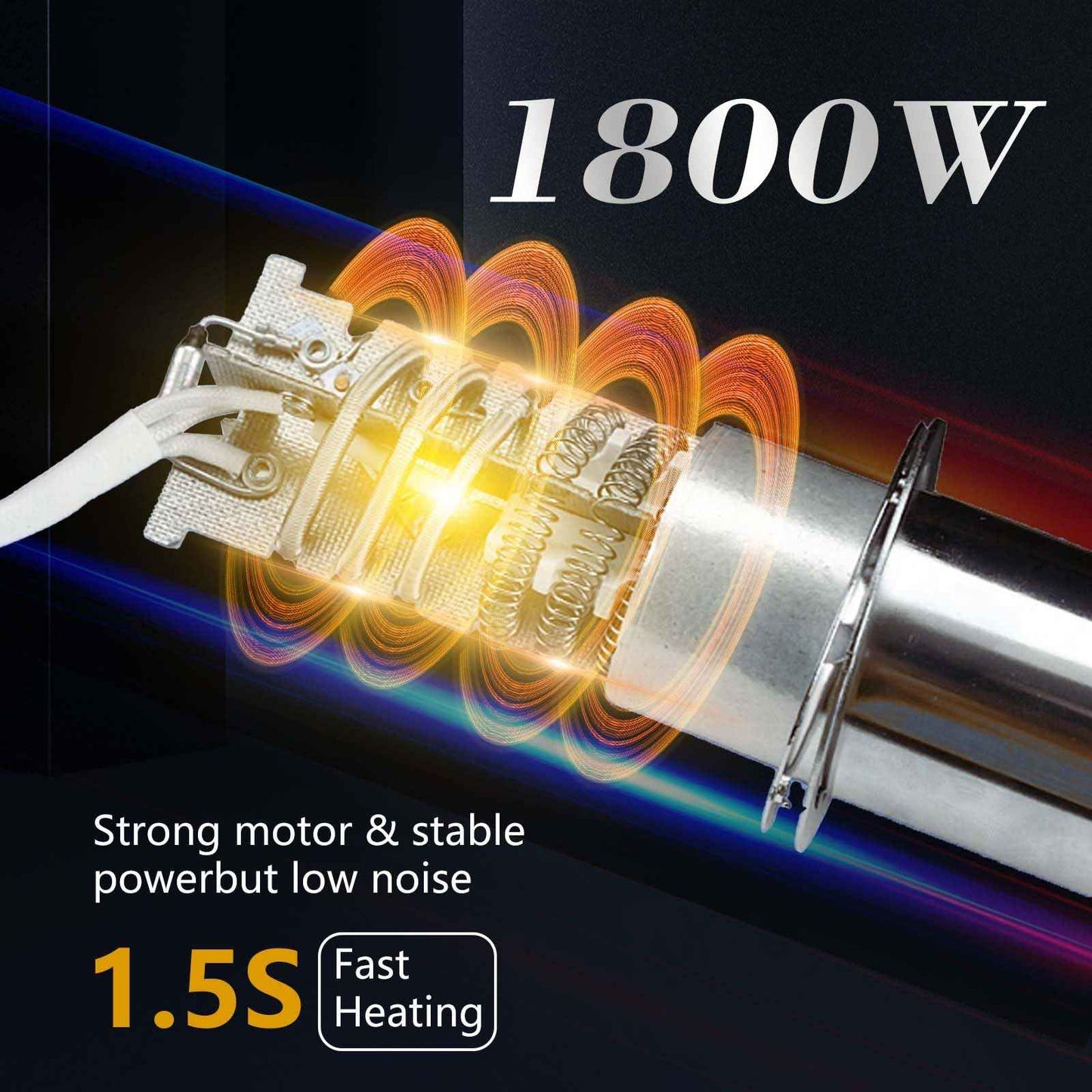 Heat Gun, BILLION GOLD 1800W Hot Air Gun 752℉-1112℉ with 2 Temperature Setting, Heat Gun for Crafting, Shrink Tubing, Paint Removing - 2 Nozzles