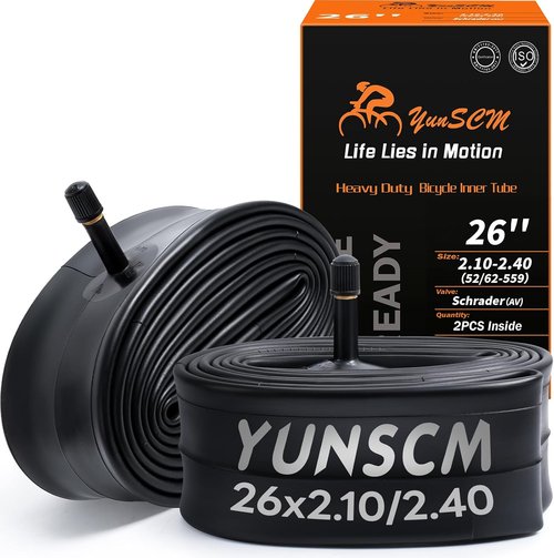 Heavy Duty 26-Inch Bike Tubes by [Brand Name] - 2-Pack with AV32mm Schrader Valve for Optimal Performance