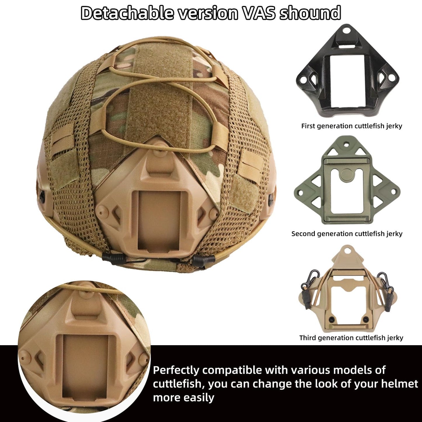 Airsoft Helmet, PJ Type Tactical Fast Helmet with Cover, Paintball Military Tactical Gear with Front NVG Mount Side Rail and Breathable Vent Holes for Cosplay Outdoor Activities