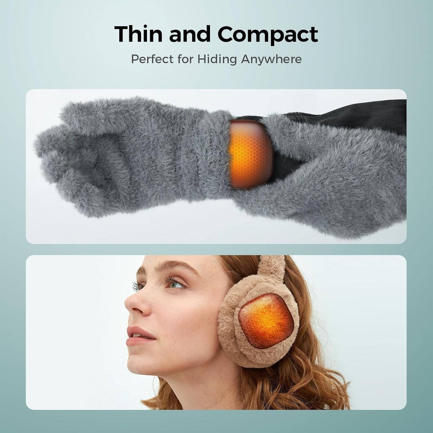 Okayice Magnetic Hand Warmers - Rechargeable Ultra Slim Electric Handwarmers | 3 Levels Smart Heating, Portable & Pocket-Sized