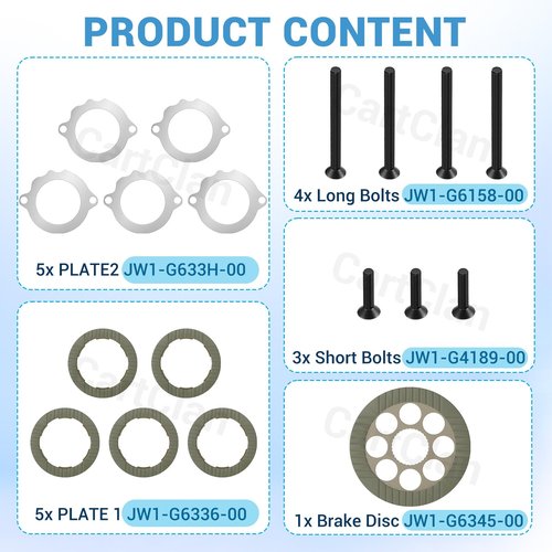 CartClan Golf Cart Brake Replacement Kit, Suitable for Yahama G29 Drive Carts Gas or Electric 2007-2014 Golf Carts OEM# JW1-G6345-00 JW1-G6336-00 JW1-G633H-00 JW1-G6158-00 JW1-G4189-00
