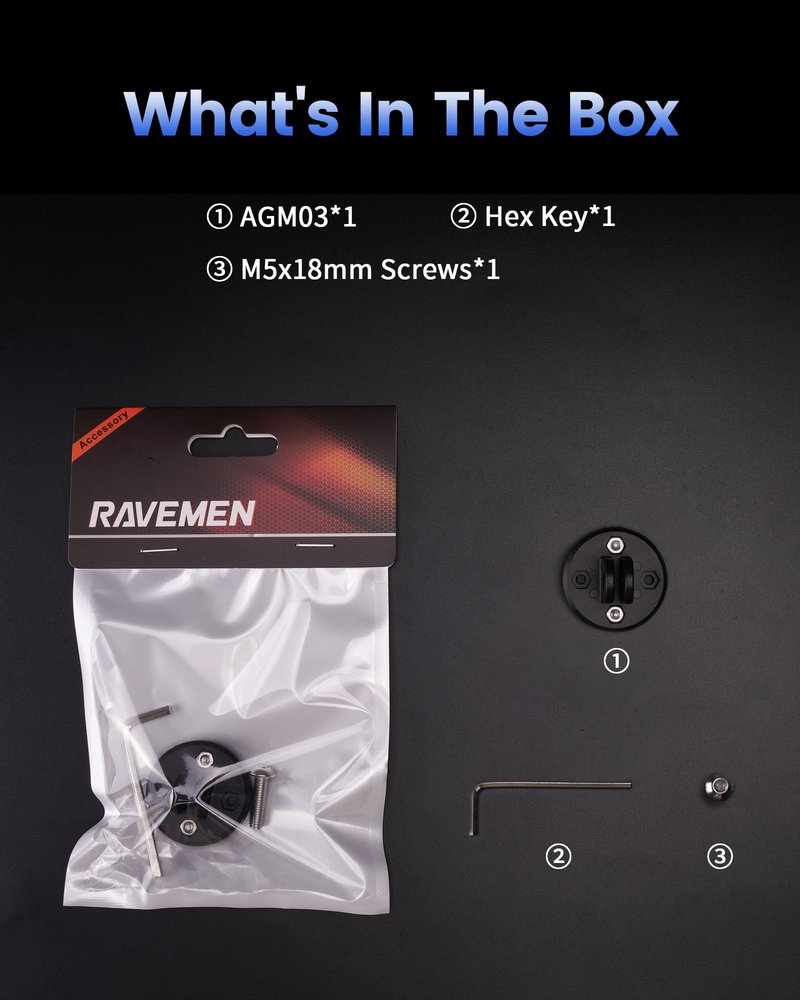 RAVEMEN AGM03 Underneath Mounted Adapter Mount for FR500/300/160 Bike Lights