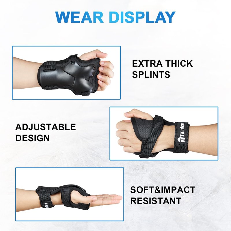 Tanden Wrist Guard Skating Protective Gear Adult and Kids Wrist Guards, Wrist Pads for Skating Skateboarding Snowboarding Ice Skating Wrist Guards