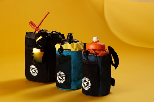 ULAC NEO PORTER C-HOLD Bike Feed Bag for Top Tube, Handlebar, Stem and Saddles (Navy-Orange, Small)