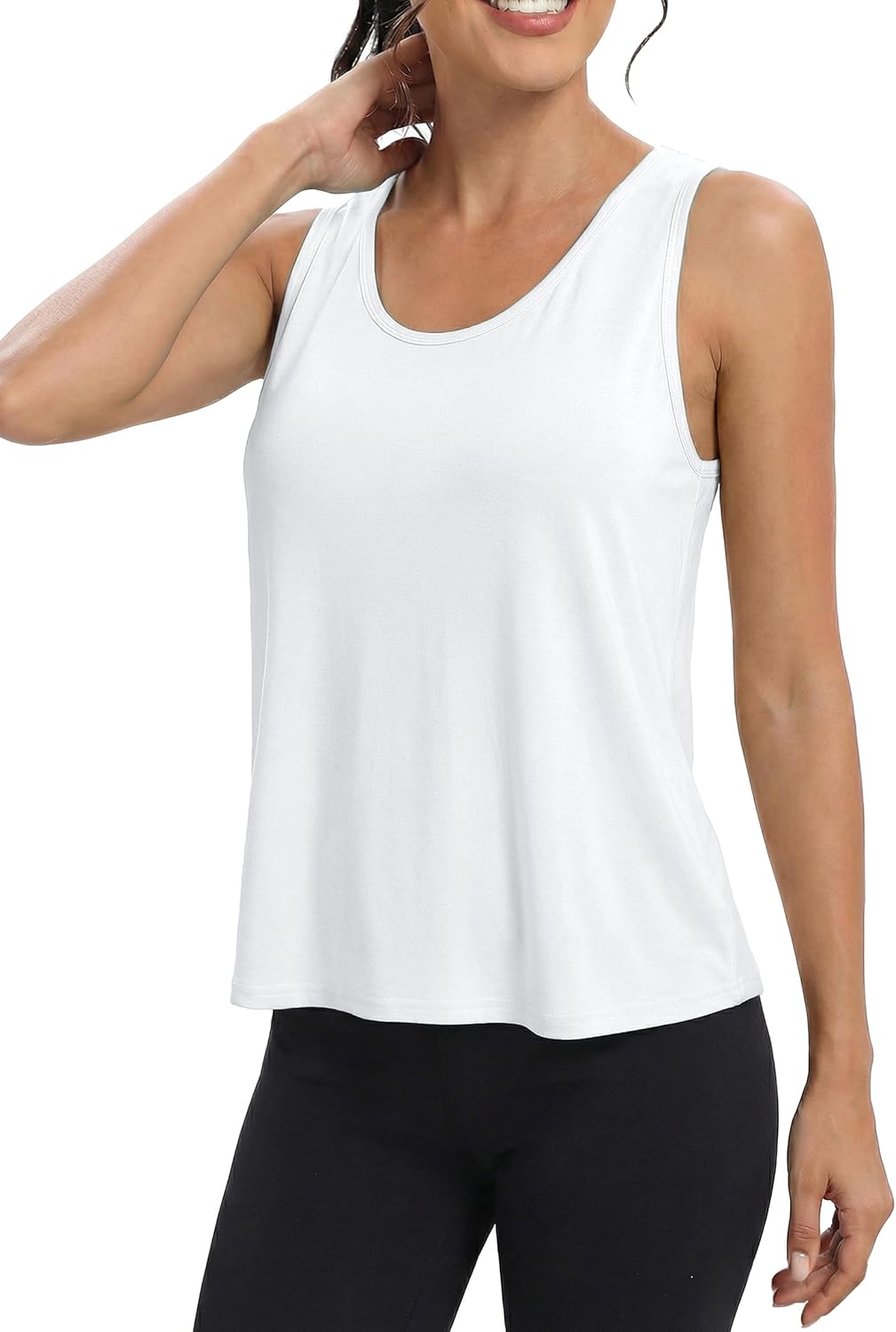 Quenteen Workout Tops - Women's V-Neck Cropped Open Back Sleeveless Tank for Gym & Yoga