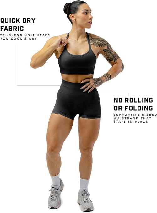 Gymreapers Seamless Athletic Shorts for Women - Squat Proof, High Waisted, Quick Drying Biker & Yoga Running Gear