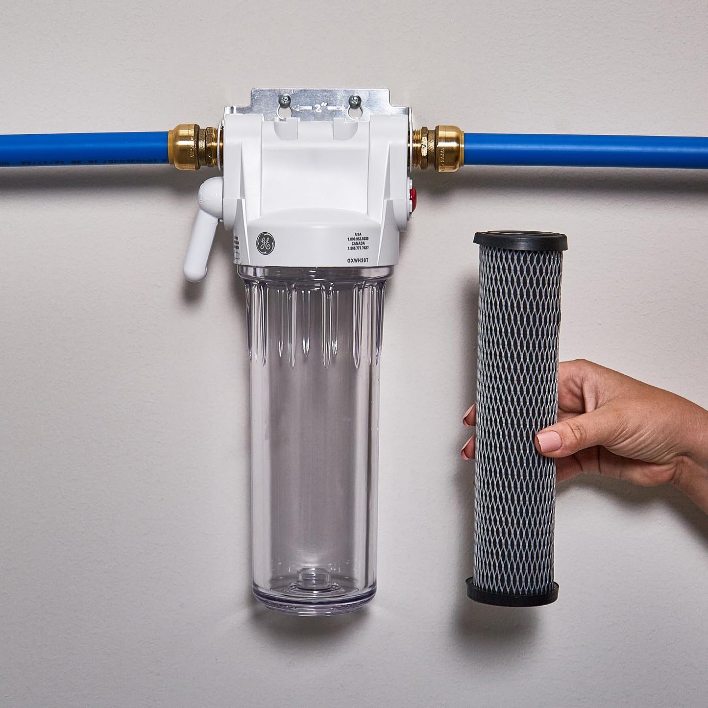 Whole House Water Filtration System - Reduces Sediment & Rust, Installation Kit Included, GXWH20T