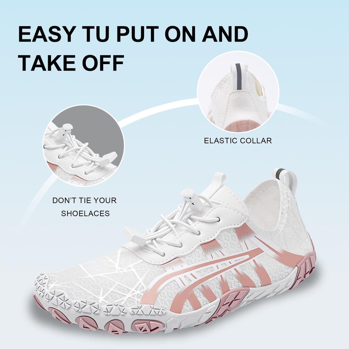 ELETON Barefoot Shoes Women Men Footwear, Wide Toe Box Hiking Zero Drop Non-Slip Quick-Dry River Boat Pool Beach Water Shoes, Lightweight Swimming Running Walking Sneakers Unisex