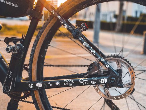 All Mountain Style Bike Frame Protection Kit - 18-Piece Clear Film for Gravel & Road - Ultra-Light 200µm PVC, Scratch-Resistant, Easy DIY Install - Coffee White