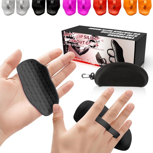 Harqa Anti‑Slip Workout Grips – Ergonomic Soft Silicone Palm Protector for Weight Lifting, Deadlifts, Pull‑Ups, Crossfit – Two-Ring, No Sweaty Gym Grip Pads for Men & Women