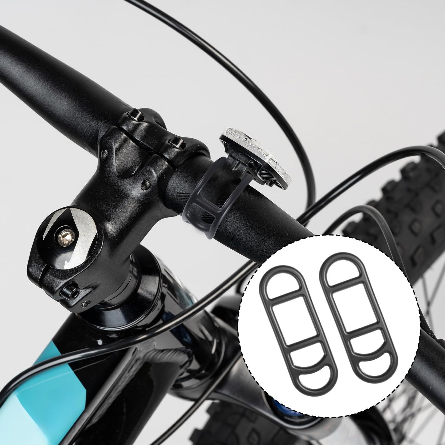 Exircy 12 Pcs Bicycle Rubber Strap Bicycle Light Silicone Straps Bike Rubber Strap Bike Mount Bicycles Light Band for Flashlight Handlebar Set Cell Phones Speaker Holder (Black)