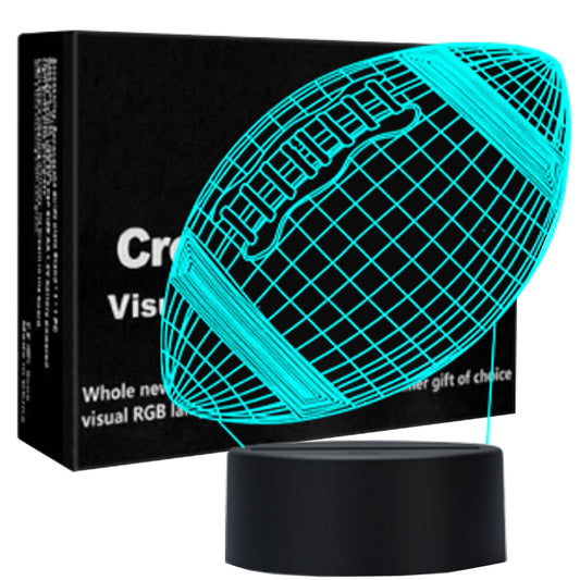 FEBDEY Football Night Light for Kids, 3D Illusion Night Lamp, USB LED Table Lamp Smart Touch Dimmer Lights 7 Color Changing Decor Lamp, Room Decor, Gifts for Children Boys Girls.