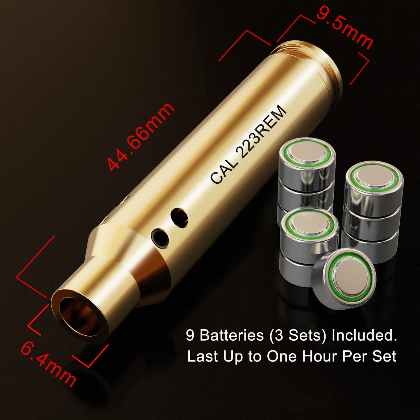 Marmot Bore Sight Cal .223 Rem 5.56mm Boresight 223 Bore Sight NATO Laser Boresighter for Cal 223 556 with 3 Sets of Batteries