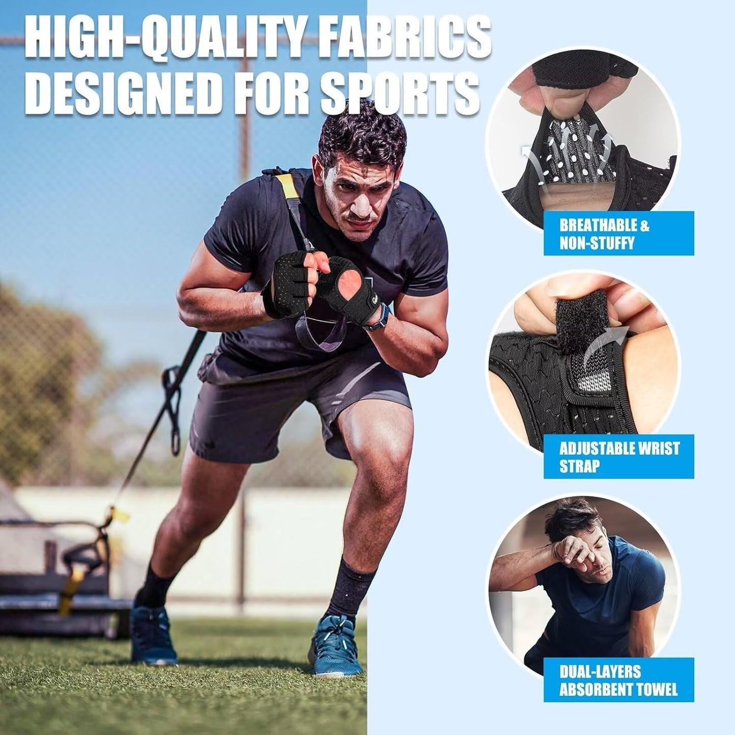 RIGWARL Workout Gloves - Lightweight Fitness Gloves with Full Palm Protection & Excellent Grip for Men and Women