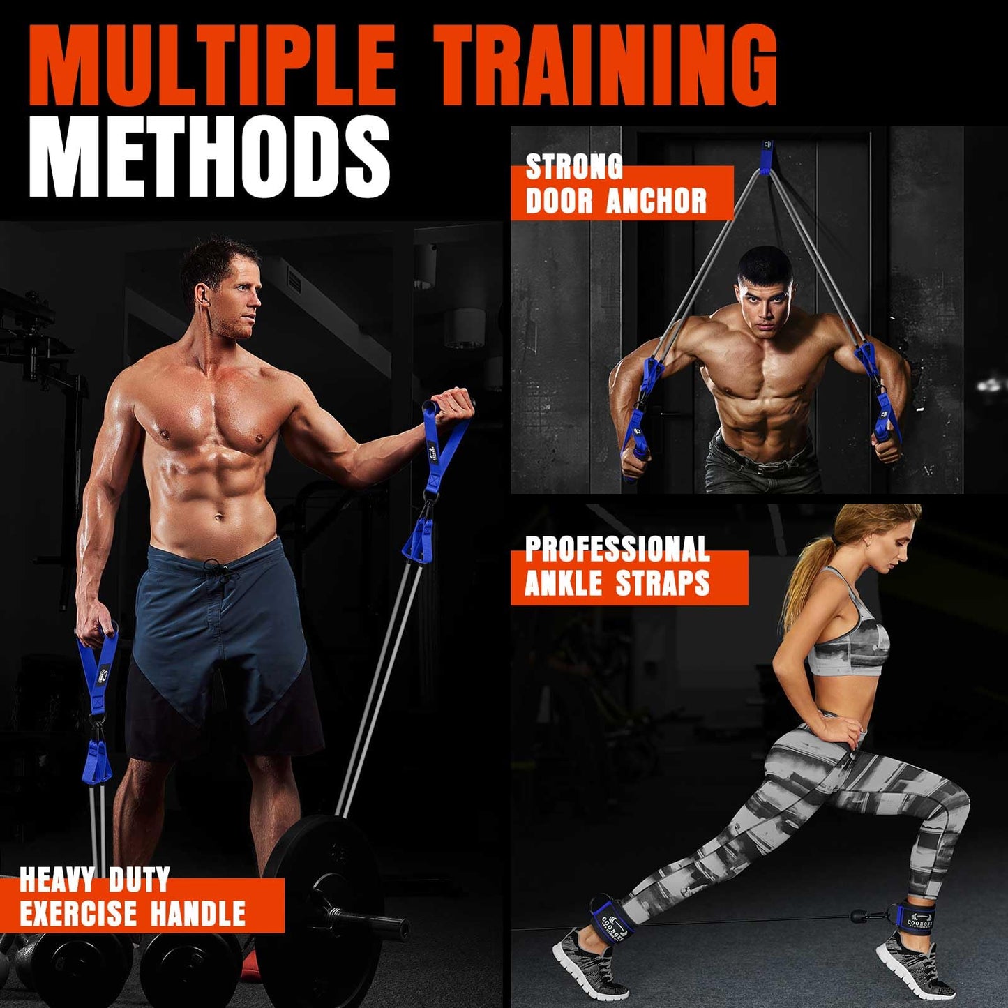 Heavy Resistance Bands for Working Out, 360LBS Exercise Bands with Handles, Workout Bands for Men, Weight Fitness Bands Set for Muscle Training, Strength, Slim, Yoga, Home Gym Equipment