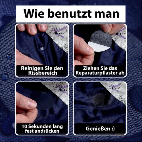 aZengear Down Jacket Repair Patches Kit - 33 Waterproof Self-Adhesive Patches in Black, Clear & Navy